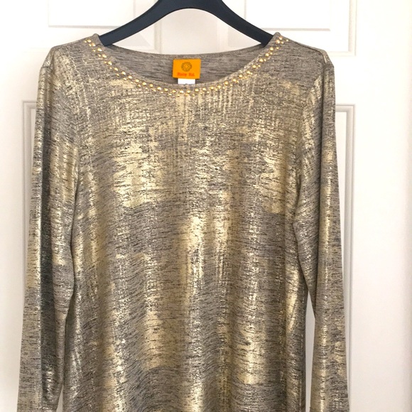Ruby Rd. Women’s Top S Gold Uneven Length Party Special Occasion Blouse NWOT - Picture 2 of 10